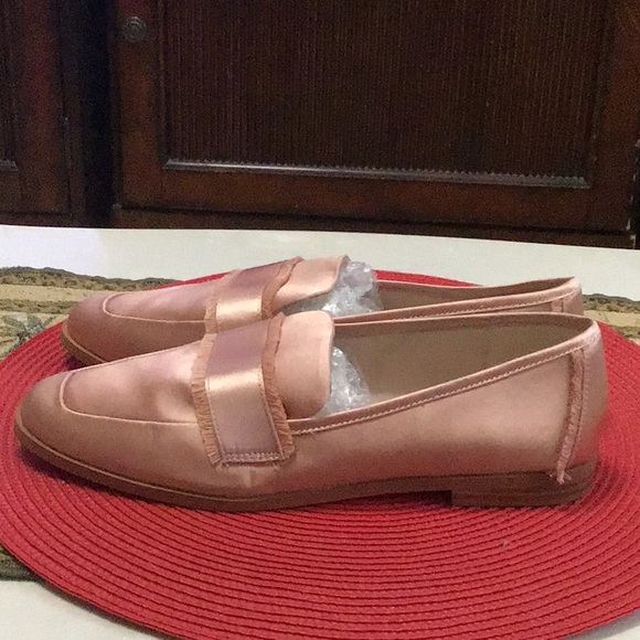 EUC. ZARA Satin Penny Loafer Shoes Slip On Low Heel - Picture 4 of 12